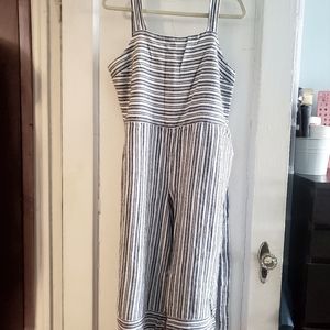 GAP Linen Blend Wide-leg Belted Apron Jumpsuit